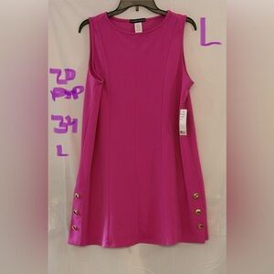 Vibrant Pink Sleeveless Mini Dress